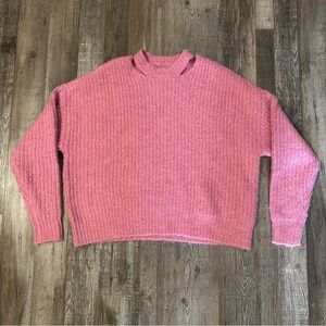 Pistola Pink Eva Pullover Crew Neck Sweater Oversized Boxy